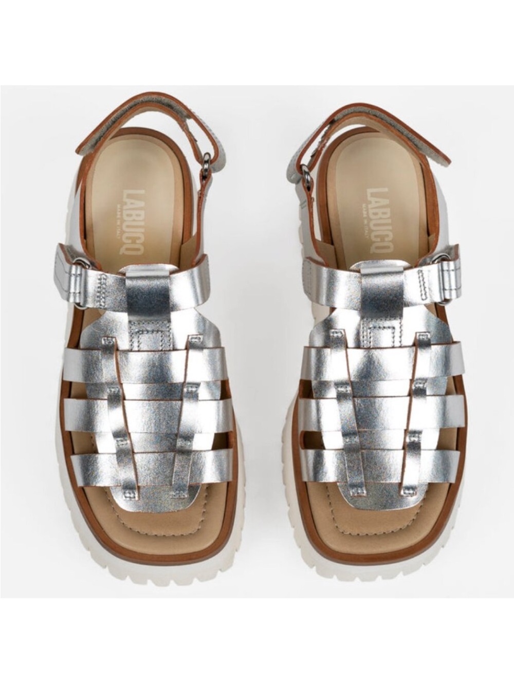 Labucq Boomer SILVER metallic Sandal Platform Y2K BSB Backstreet Boys 39